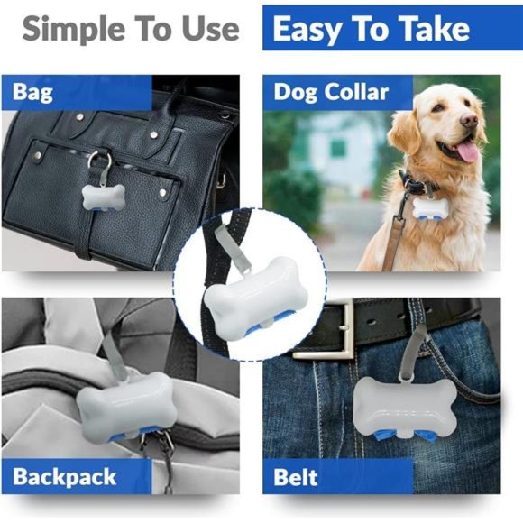 Dog Poop Waste Bags with Dispenser and Leash Tie, 9" x 13", Blue, 1000 Count - Picture 4 of 6